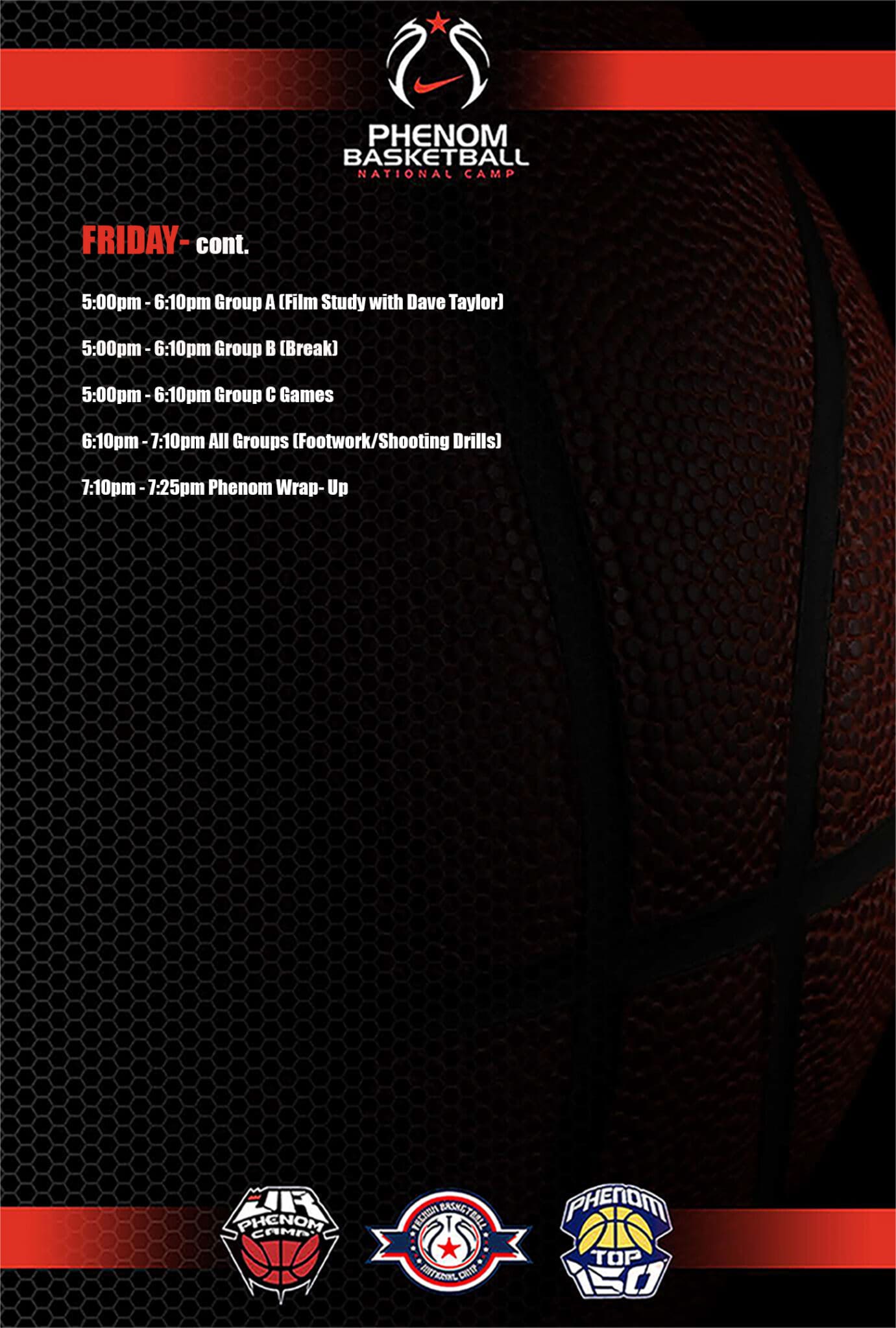 Schedule of events for a gaming tournament with specific match times.