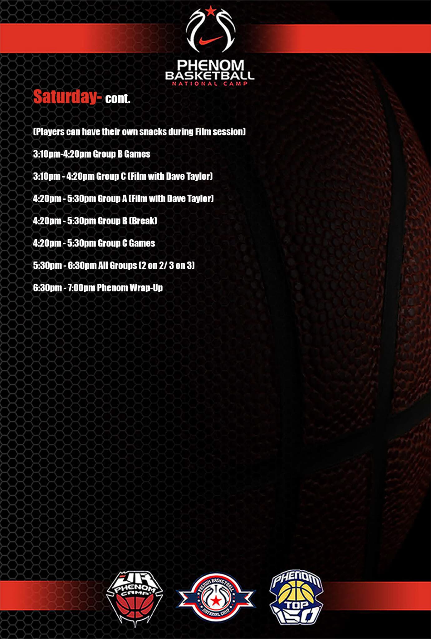 Schedule listing times for matches on the first day of the season.