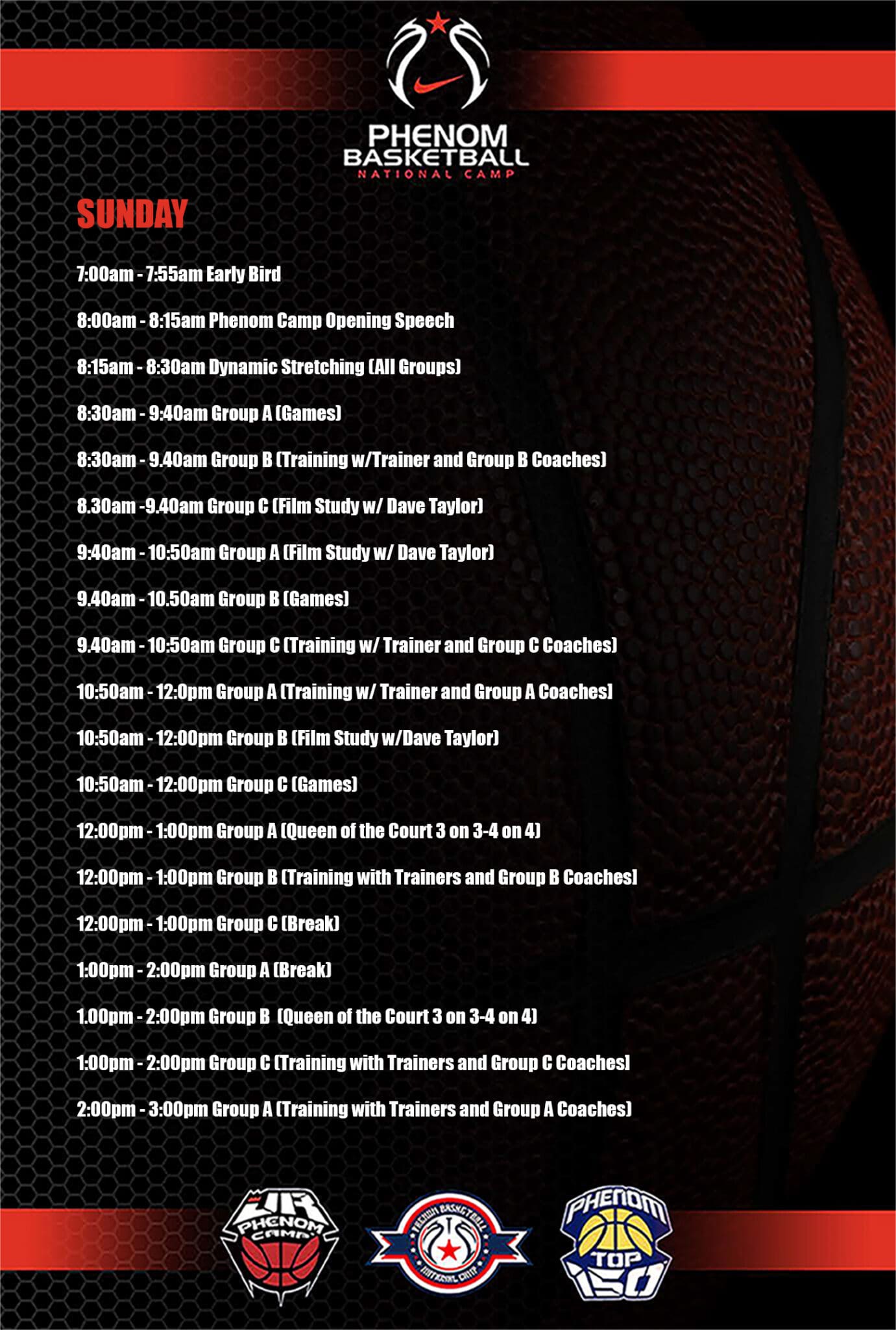 A detailed schedule of various film awards and events with timings.
