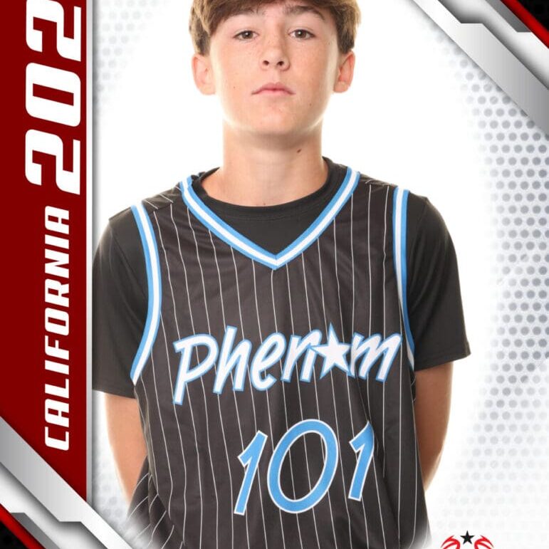 Here's an alt tag for the image: Basketball player, Phenom 101, California 2024.