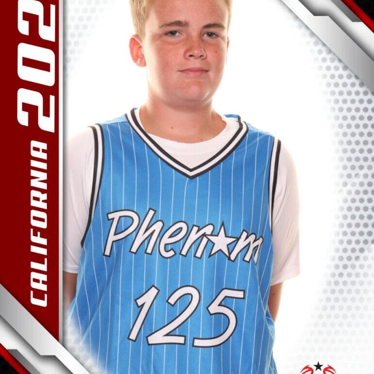 Here's an alt tag for the image: California 2024 basketball player, #125.