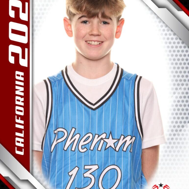 Here's an alt tag for the image: Boy, Phenom Basketball Camp, California 2024.
