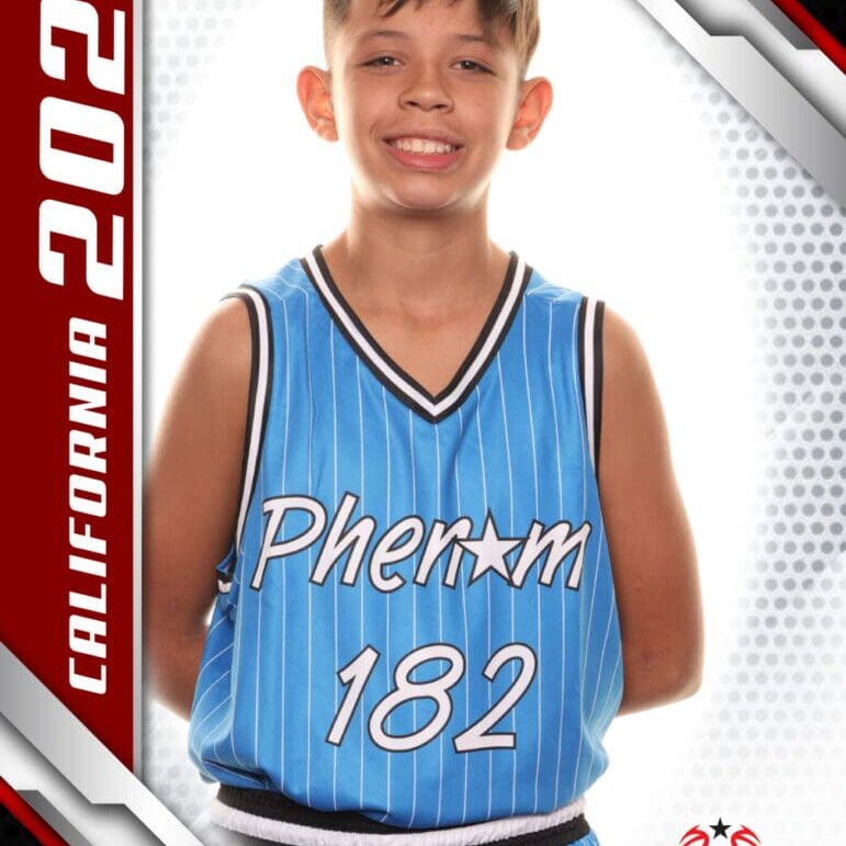 Boy in blue Phenom 182 jersey.