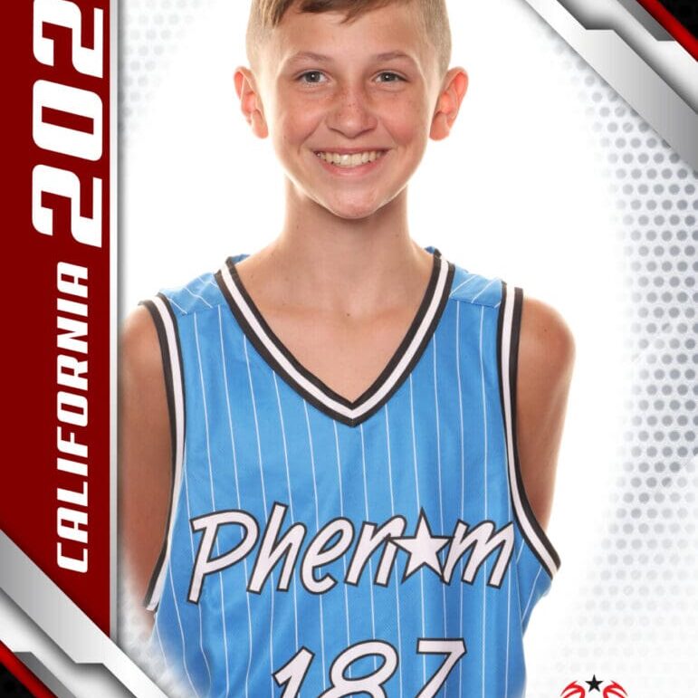 Boy in blue Phenom 187 jersey.