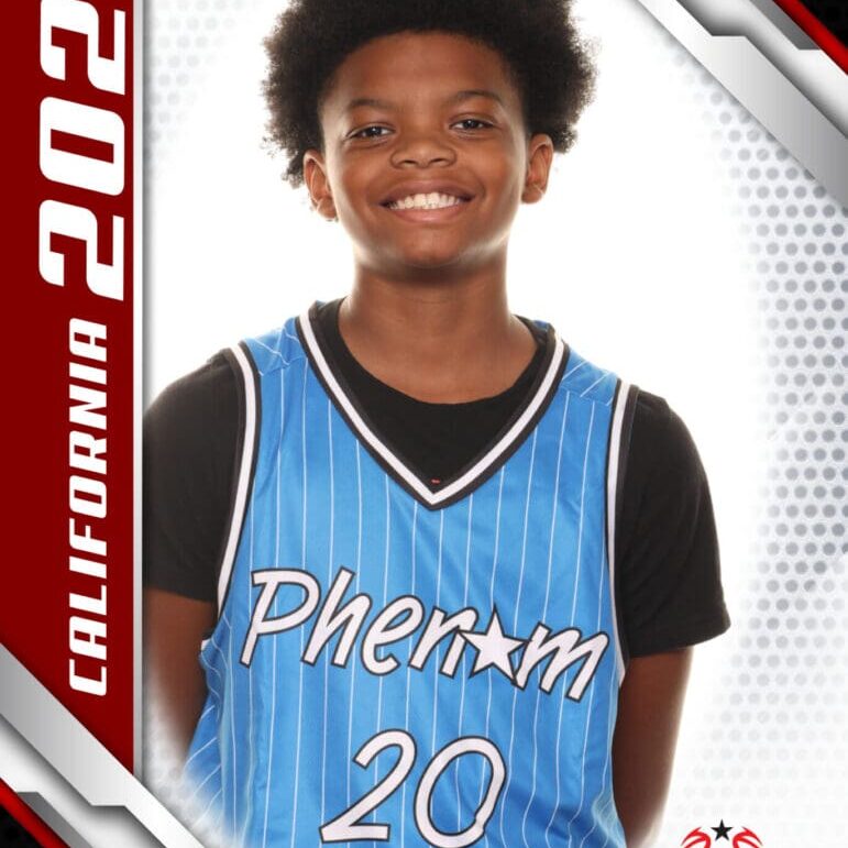 Boy, basketball jersey, Phenom 20, California 2024.