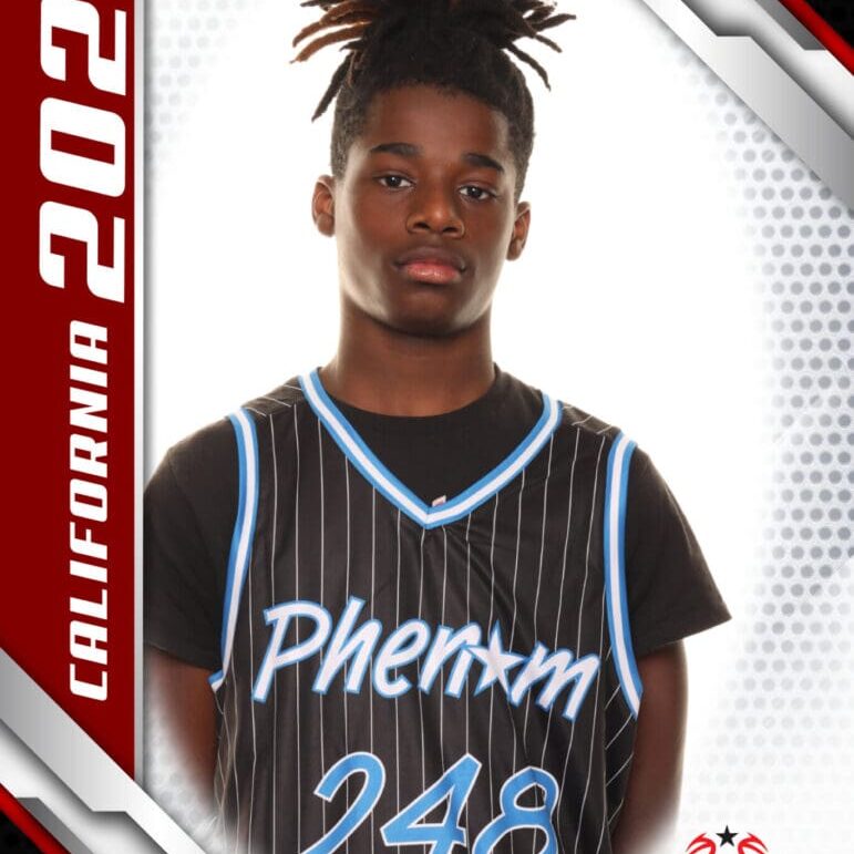 Portrait of a basketball player in a Phenom 248 jersey.