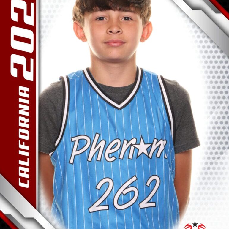 Boy, basketball jersey, Phenom 262, California 2024.