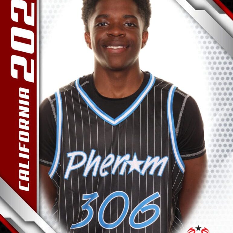 Here's an alt tag for the image: Basketball player, Phenom Camp, 2024.