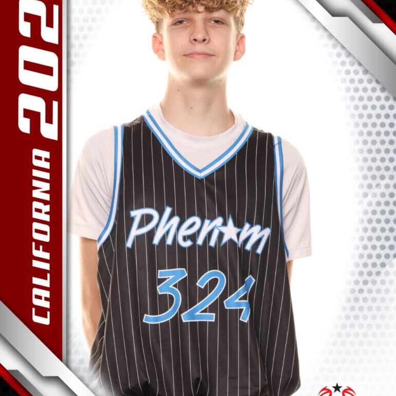 Here's an alt text suggestion for the image: > Basketball player, Phenom Camp, California 2024.