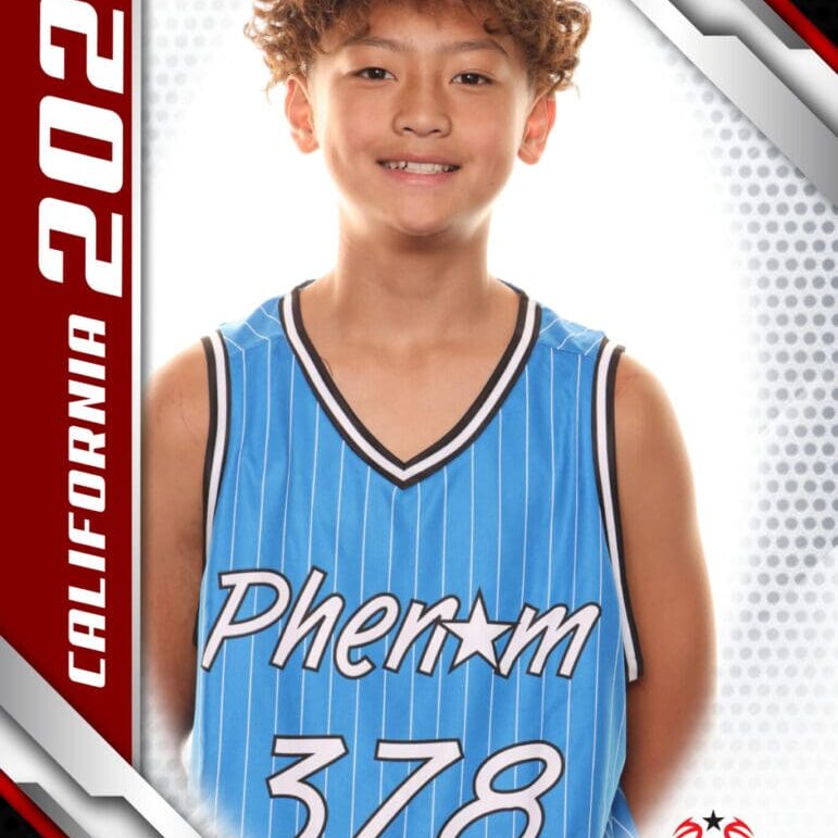 Boy in blue Phenom 378 jersey, 2024.