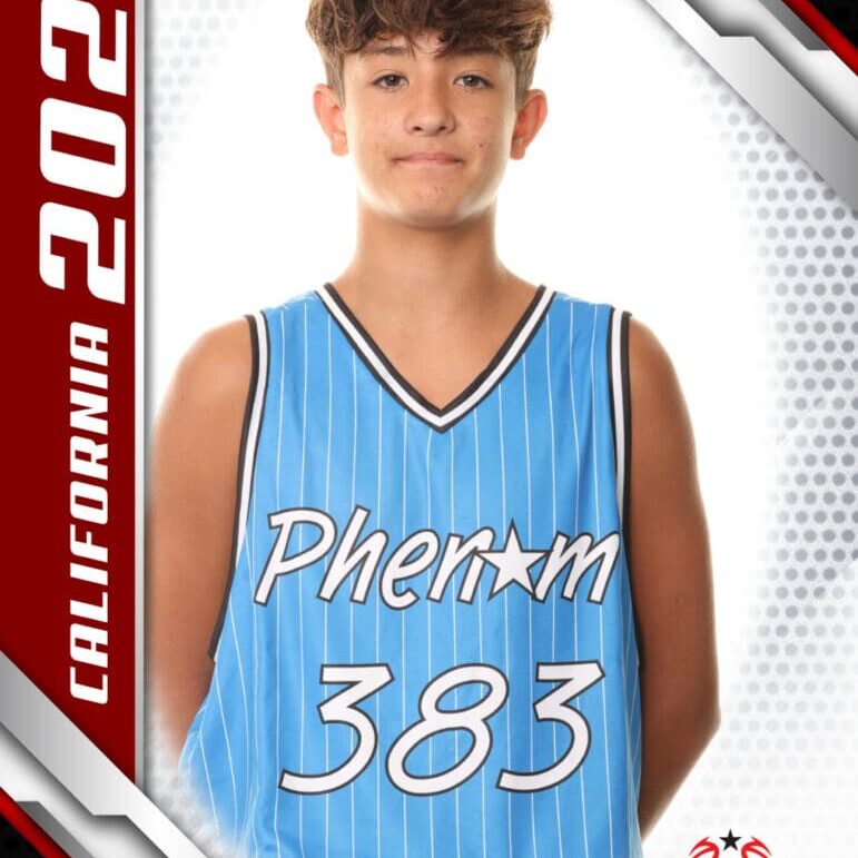 Here's an alt tag for the image: Basketball player, Phenom 383, California 2024.